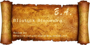 Blistyik Alexandra névjegykártya